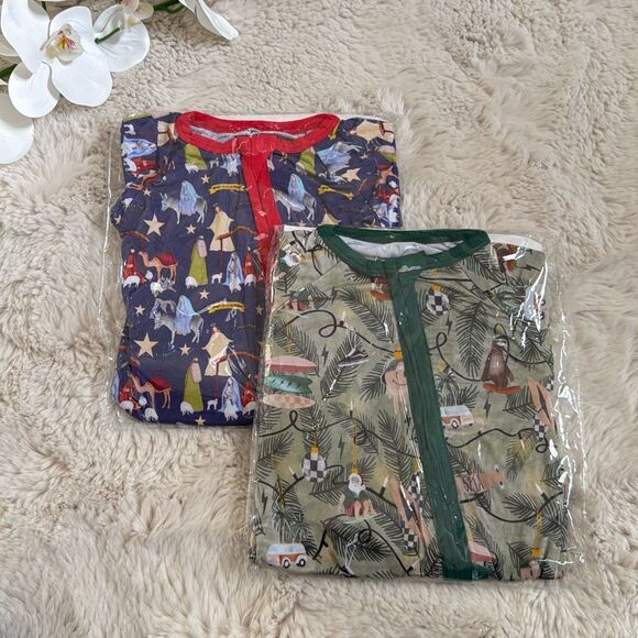 Bamboo Christmas Theme Baby Onesie Bundle Size 6-12 Months